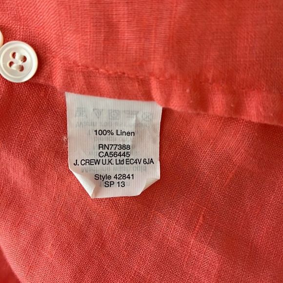 J. Crew Vibrant Coral Button Down Shirt - Picture 4 of 4